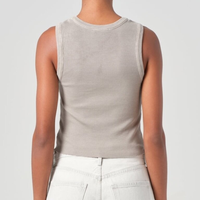 Agolde Shrunken Poppy Tank In Drab