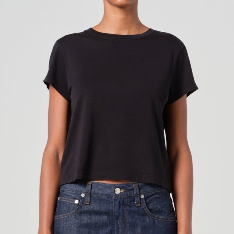 Agolde Adine Shrunken Tee Black