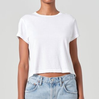 Agolde Adine Shrunken Tee White