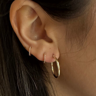 Hoop Earrings 10K Thin .75