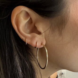 Society Jewelry Fine 10K Thicker 1.25" Hoop Earrings