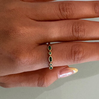 Society Jewelry Fine 10K Emerald  Stacking Ring