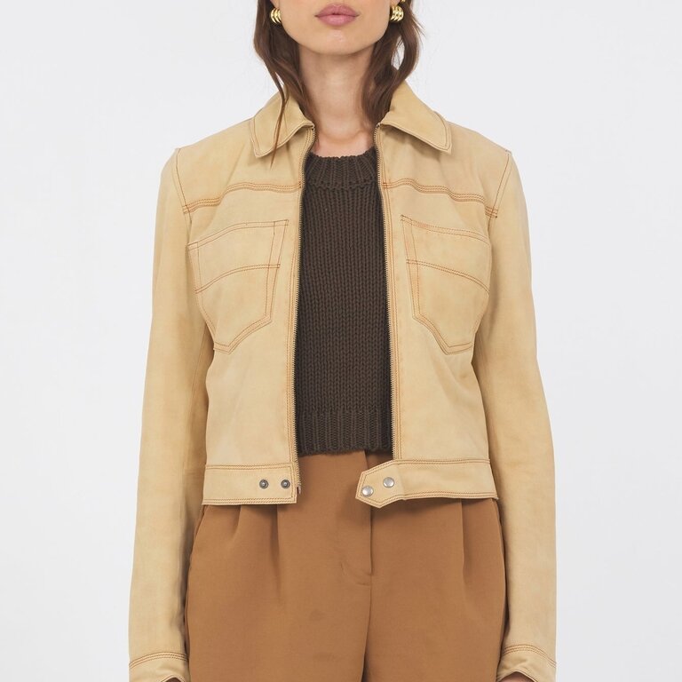 Jakett Hayden Waxed Suede Jacket In Chamois