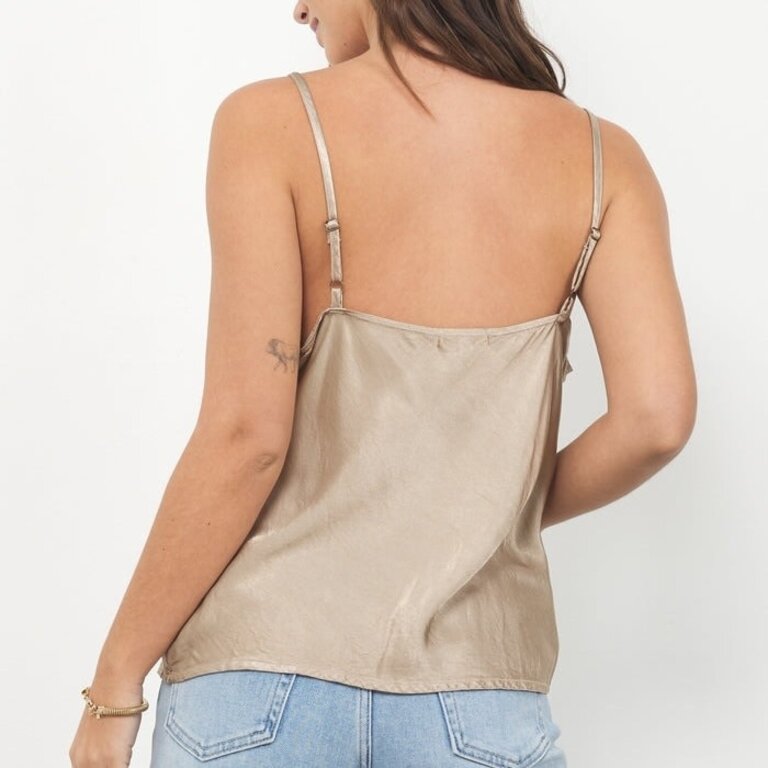 LA Made Cecilia Silky You Back Tank Oak Bark