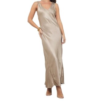 LA Made Silky Maxi Dress Oak Bark