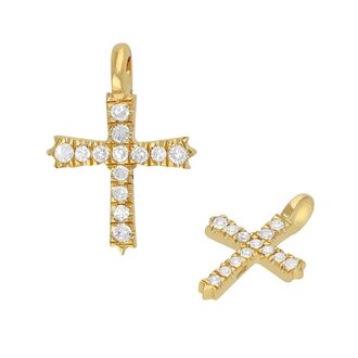 Linked by Society Jewelry PJ 14K YG  Diamond Cross Charm