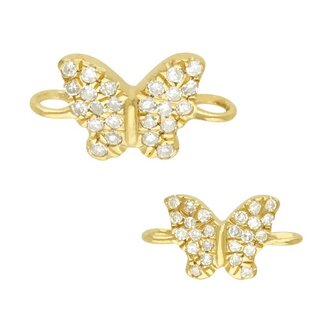 Linked by Society Jewelry PJ 14K YG Diamond Butterfly Connector