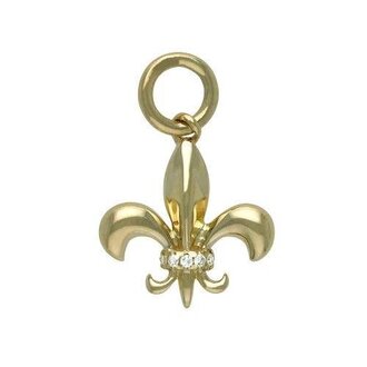 Linked by Society Jewelry PJ 14K YG Diamond Fluer di Lis Charm