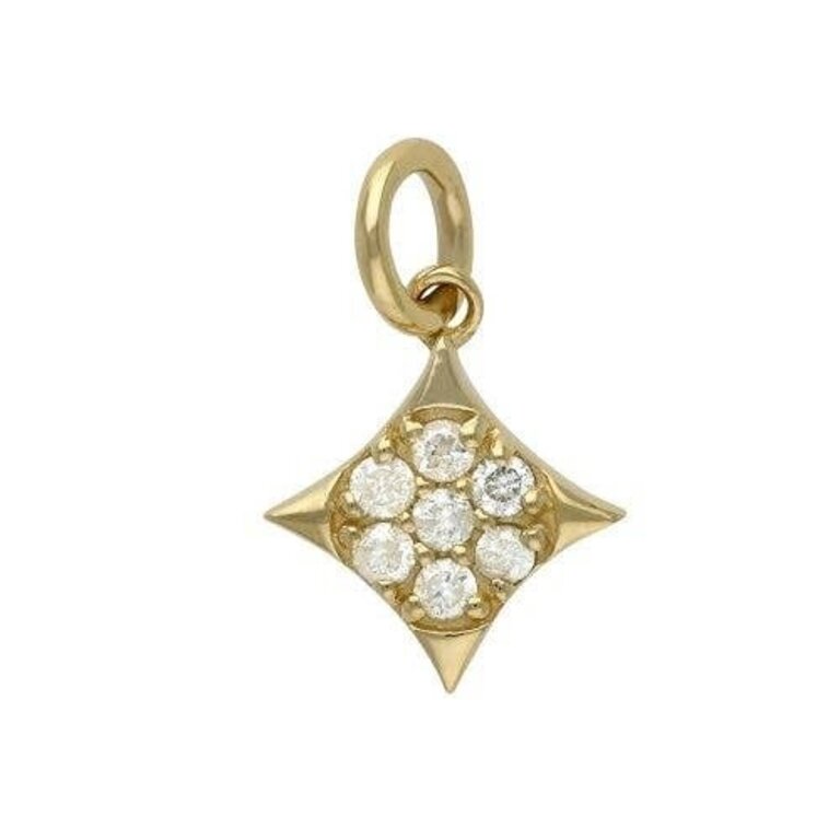 Linked by Society Jewelry PJ 14K YG Diamond Shaped Diamond  Charm