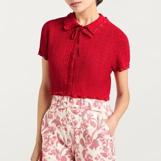 Cinq a Sept Ginevra Cardigan Red Sapphire