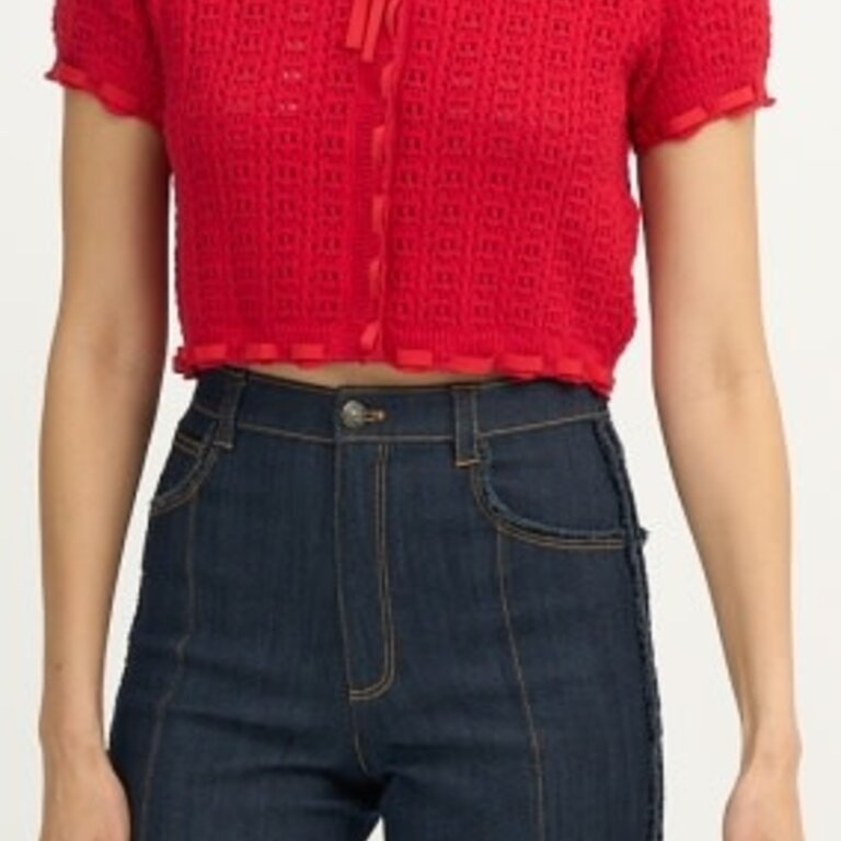 Cinq a Sept Ginevra Cardigan Red Sapphire