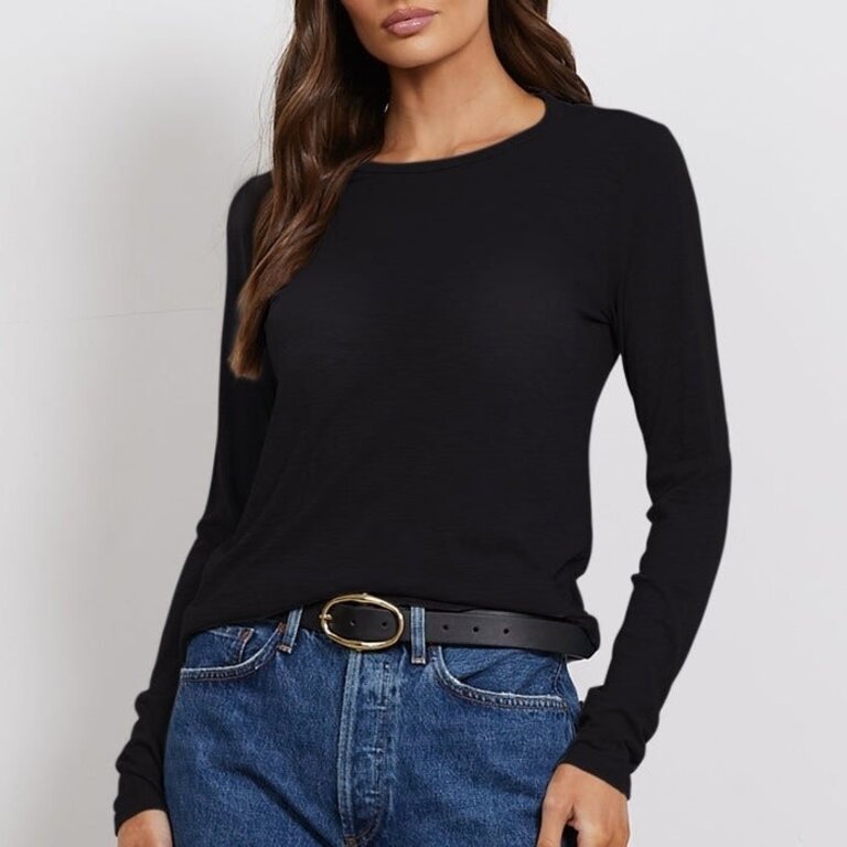 LA Made Ashley Long Sleeve Tee Black