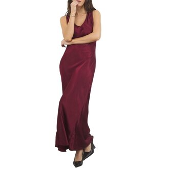LA Made Silky Maxi Dress Merlot