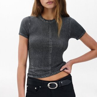 Rag & Bone Miramar Baby Tee Washed Black