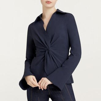 Cinq a Sept Matte Jersey Mckenna Top Navy