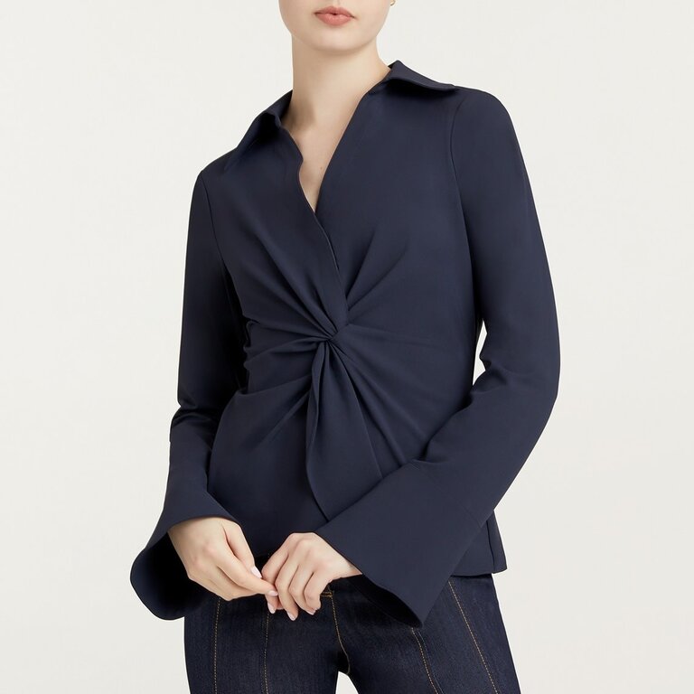 Cinq a Sept Matte Jersey Mckenna Top Navy