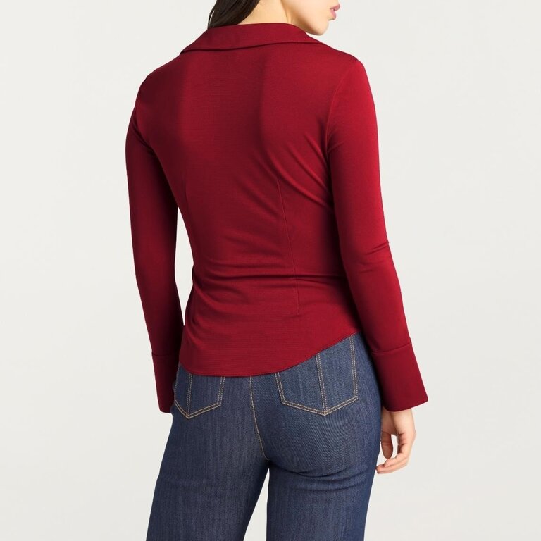 Cinq a Sept Matte Jersey Mckenna Top Bordeaux