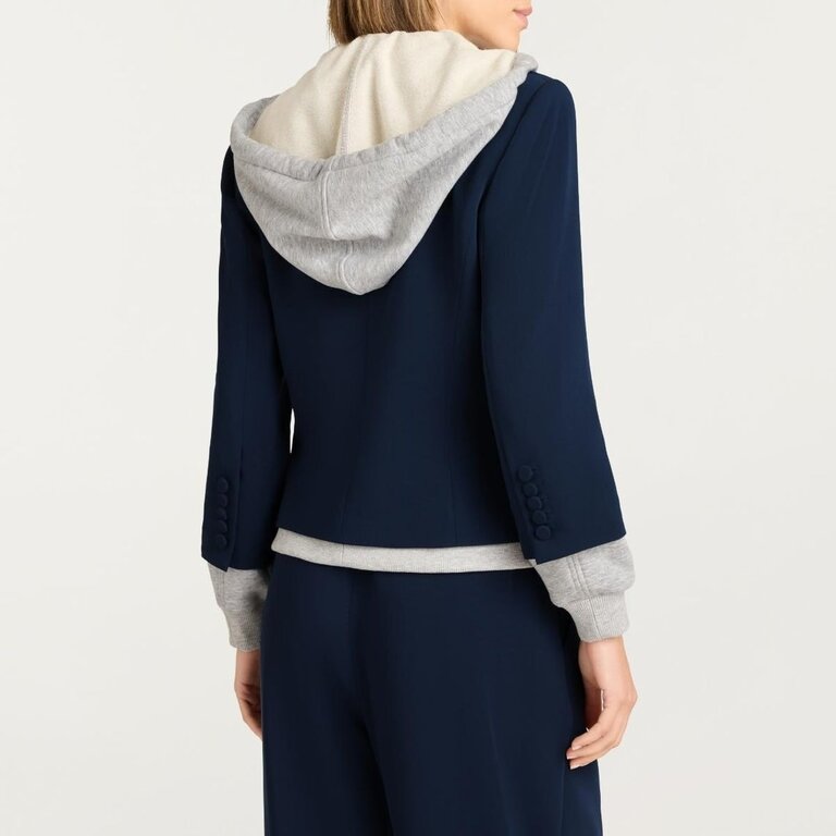 Cinq a Sept Zip Up Le Petit Khloe Blazer Navy And Heather Grey