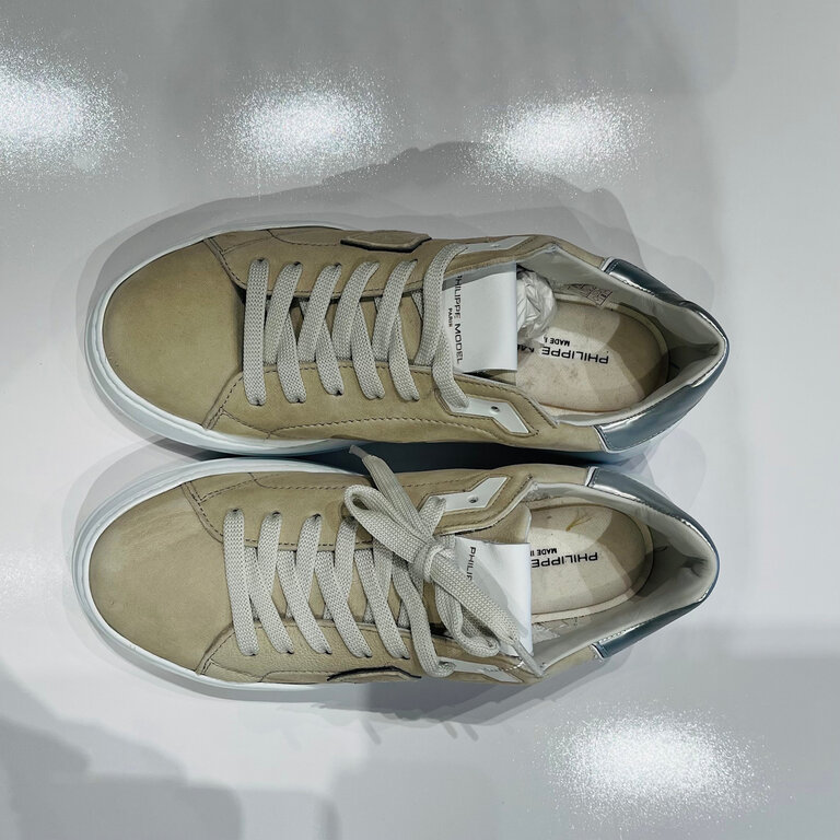 Philippe Model Tres Temple Low Women’s Sneakers Beige And Silver