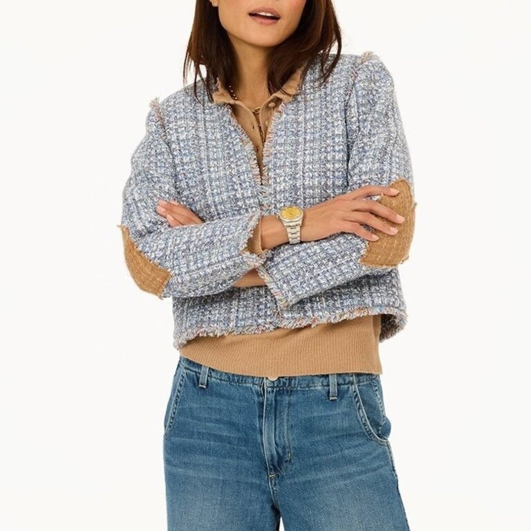 Kerri Rosenthal Short Fringe Jacket Blue Multi