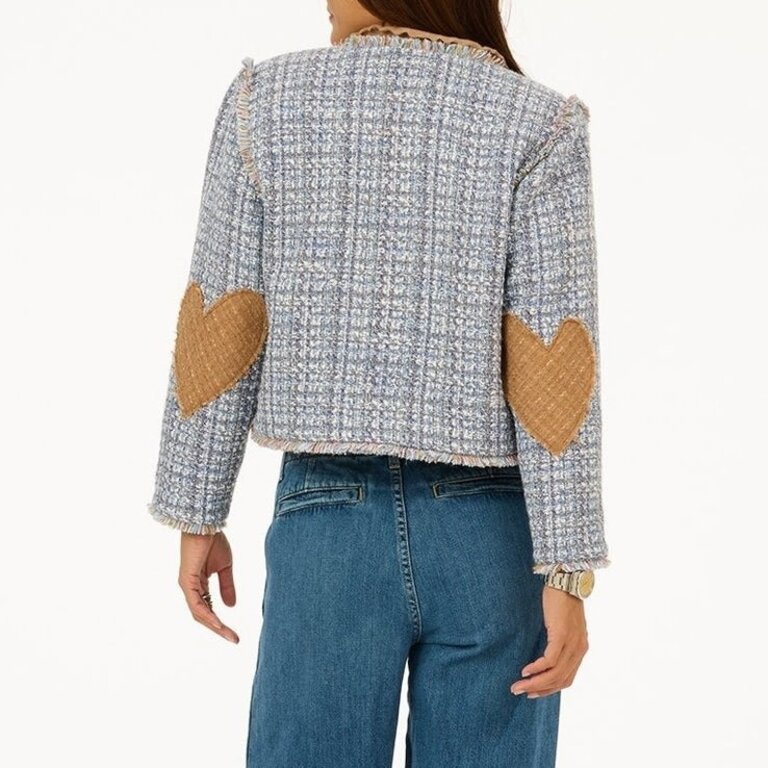 Kerri Rosenthal Short Fringe Jacket Blue Multi