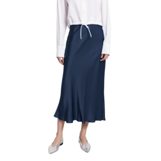 Ottodame Silky Maxi Skirt In Navy (Night)