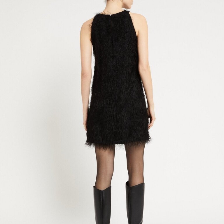 Ottodame Fluffy Mini Dress Black