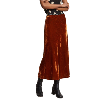 Ottodame Crushed Velvet Skirt Rust