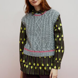 Dr Bloom Knit Vest Nest Gris