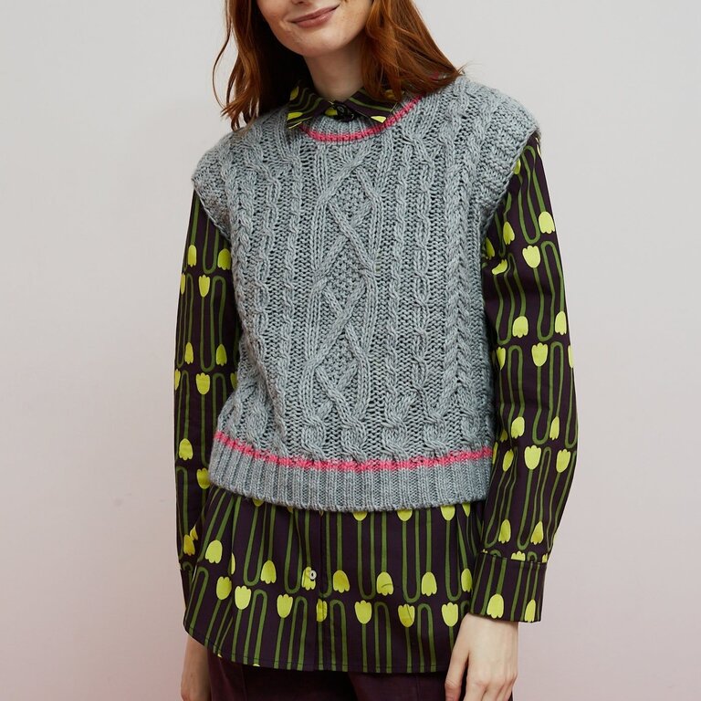 Dr Bloom Knit Vest Nest Gris