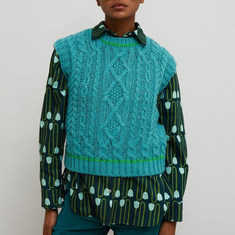 Dr Bloom Knit Vest Nest Turquesa
