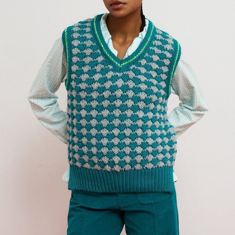 Dr Bloom Knit Vest Turquesa