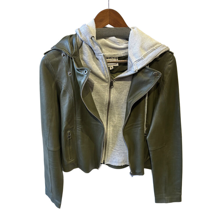 Jakett Molly Burnished Leather Jacket Thyme