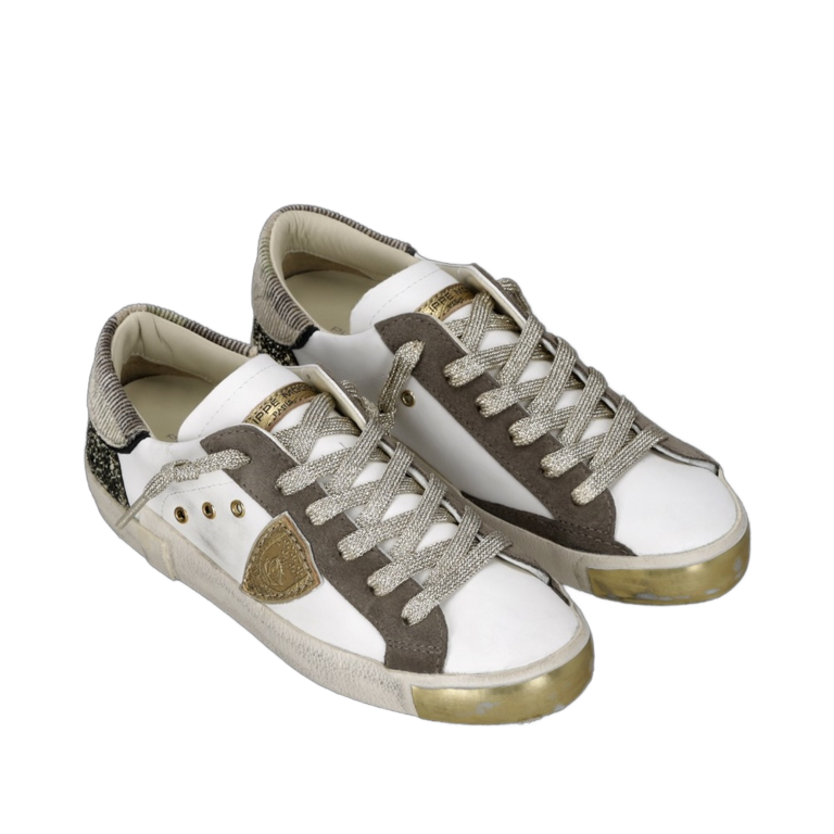 Philippe Model Low Top Camouflage Glitter Blanc Vert