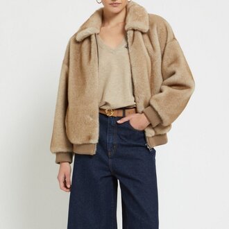 Ottodame Faux Fur Coat Taupe