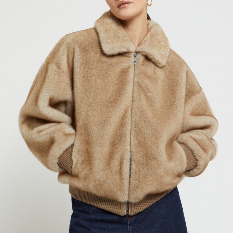 Ottodame Faux Fur Coat Taupe