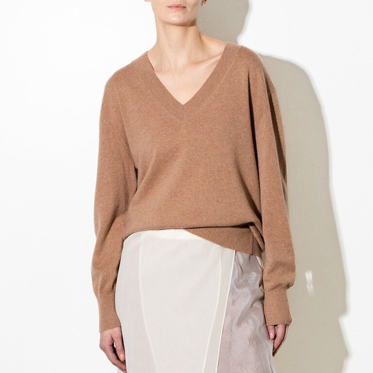 Pure Cashmere Oversized V Neck O/S