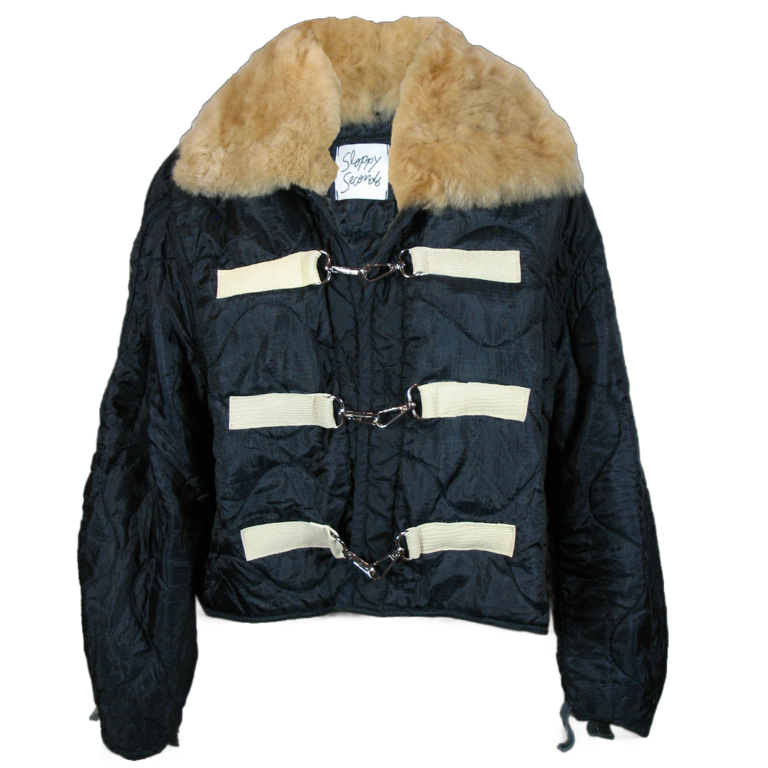 Sloppy Seconds Military Liner Navy, Cream Trim & Fur Buckle