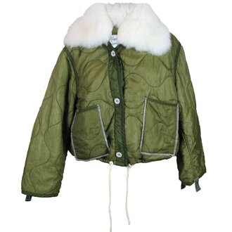 Sloppy Seconds Military Liner Green, Cream Fur, Drawstring