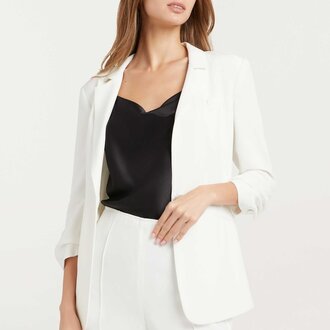 Cinq a Sept White Denim Khloe Blazer