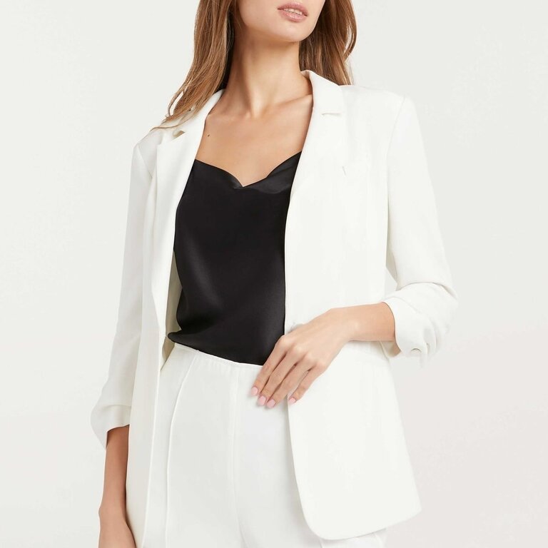 Cinq a Sept White Denim Khloe Blazer