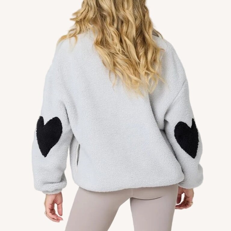 Kerri Rosenthal Quarter Zip Coze Magoze Light Grey