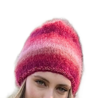 Rose Carmine Hat Six Stripes Grenadine Bordeaux