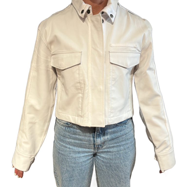 Jakett Toni Matte Leather Jacket White