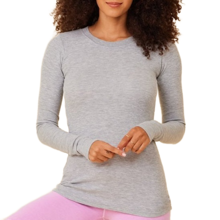 LA Made LS Thermal Crew Heather Grey