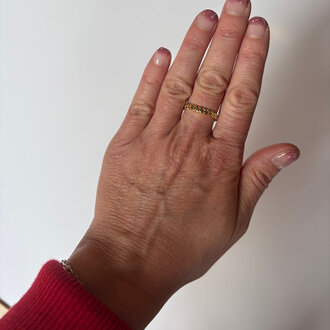 Society Jewelry Everyday Collection 18K GF 2.5mm Cuba Chain Ring