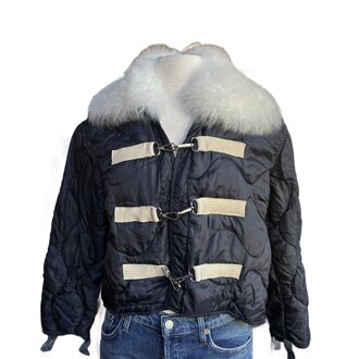 Sloppy Seconds Military Liner Navy, Cream Trim & Fur Buckle