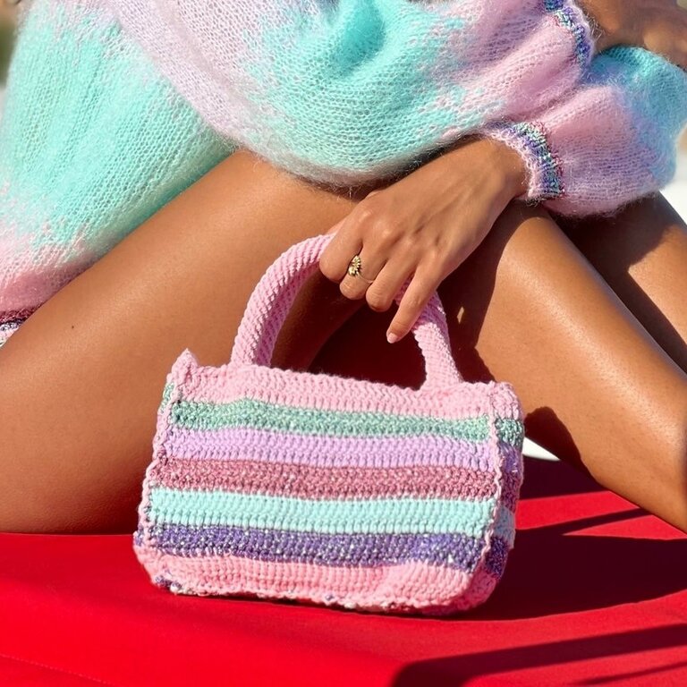 Rose Carmine Cabas Mini Bag Tie Dye Capri