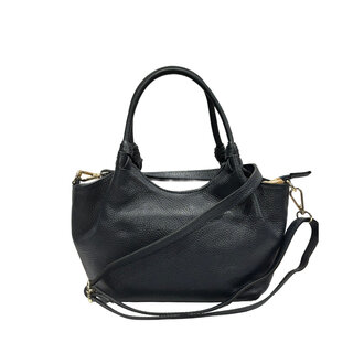 Mini Leather Bucket Handbag Black