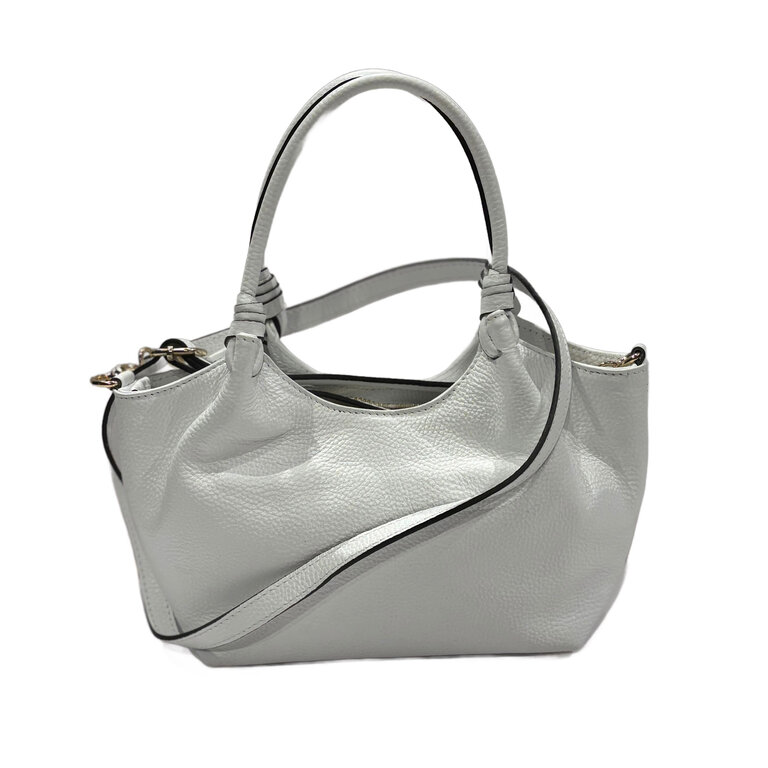 Mini Leather Bucket Handbag White
